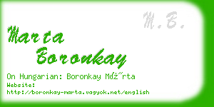 marta boronkay business card